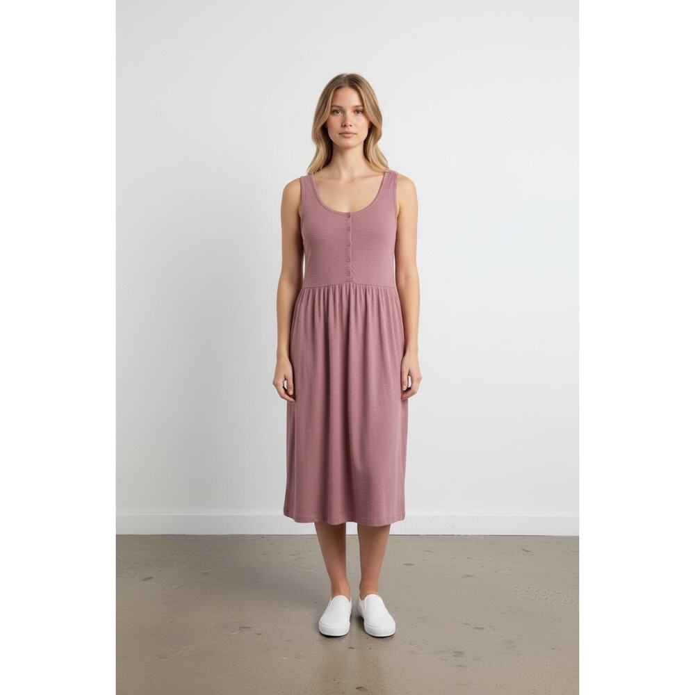 Frye Mauve Henley Tank Midi Dress Sleeveless Boho Large